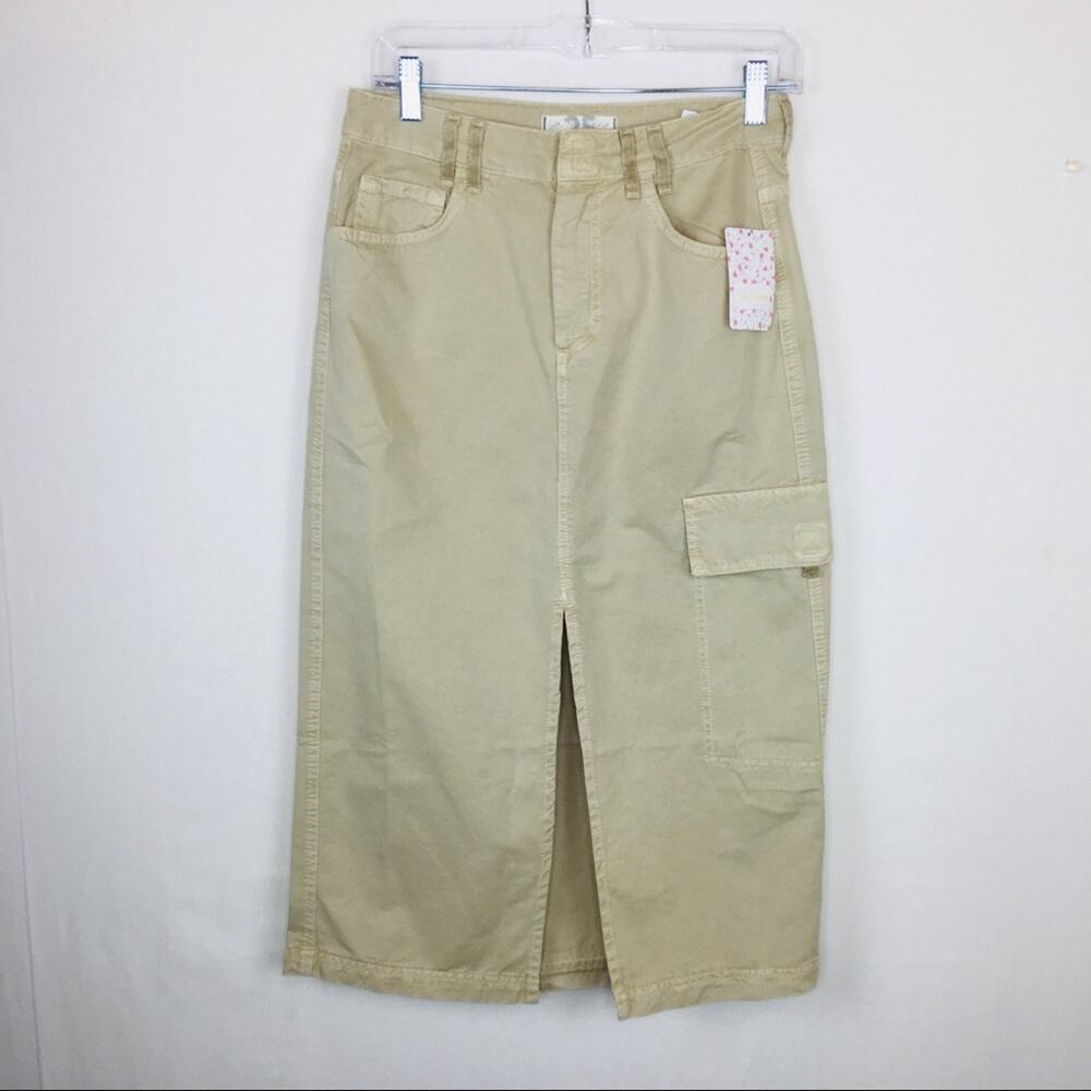 Free People | Scout Midi Skirt NWT 25 Sand Y2K